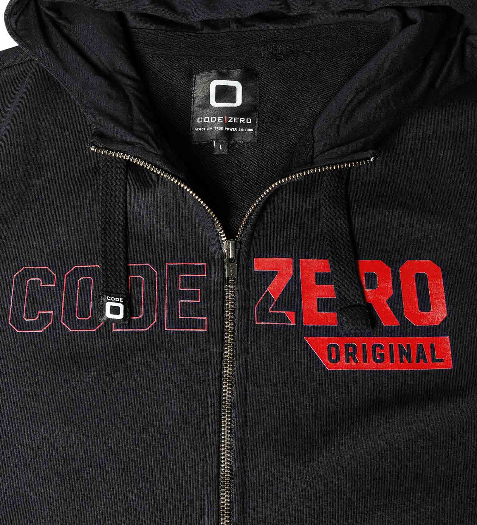 Zip-Up Hoodie Men Daggerboard L Black/Red | CODE-ZERO