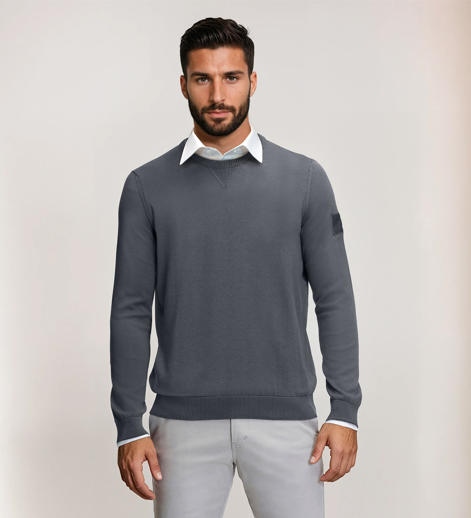 Crewneck Sweater Grey for Men Crewneck Sweater Grey for Men