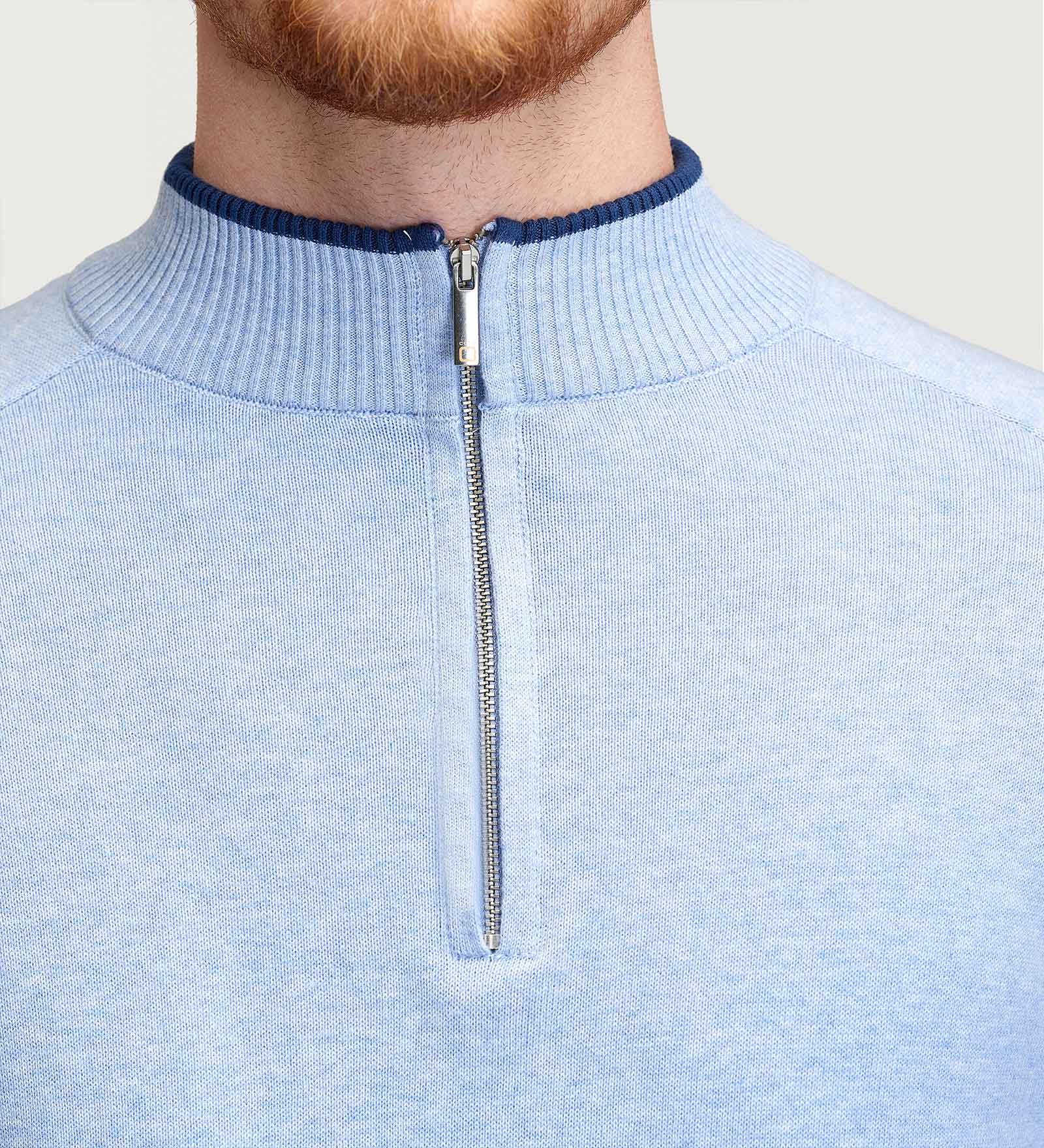 Pull zippé Bleu pour Hommes 