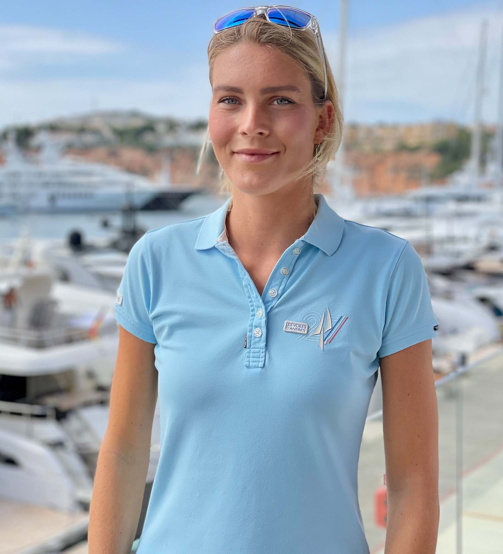 Stretch Polo Shirt Blue for Women 