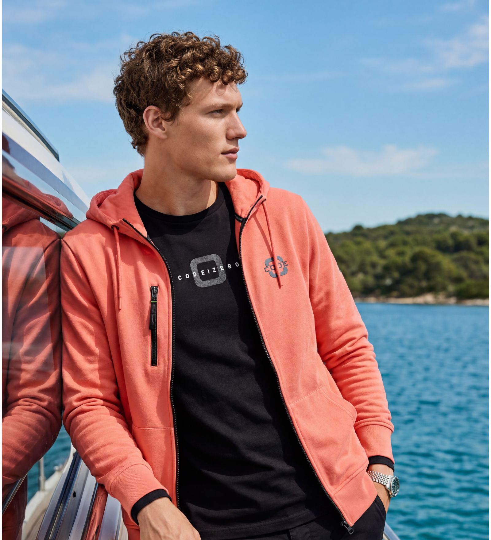 Sweat Jacket Orange for Men
