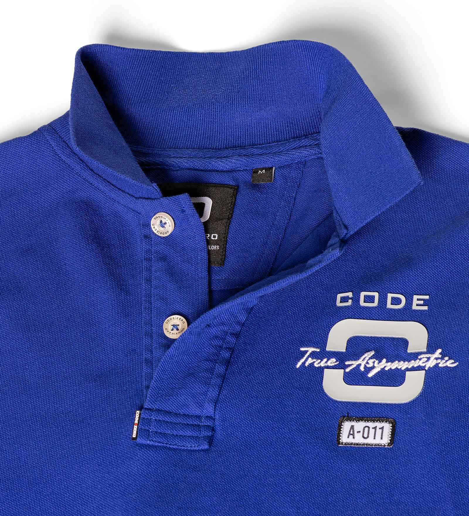 Blue polo shirt collar