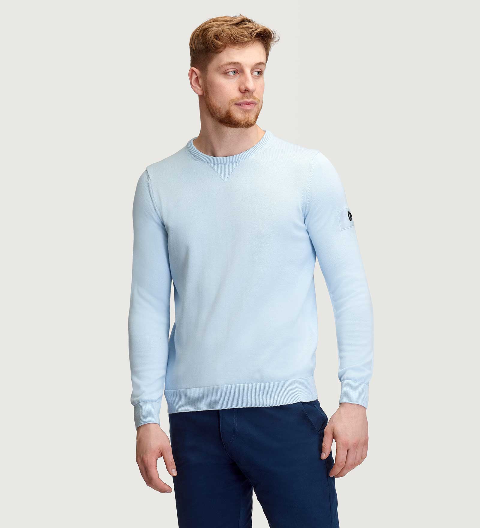 Pullover Rundhals Blau für Herren 