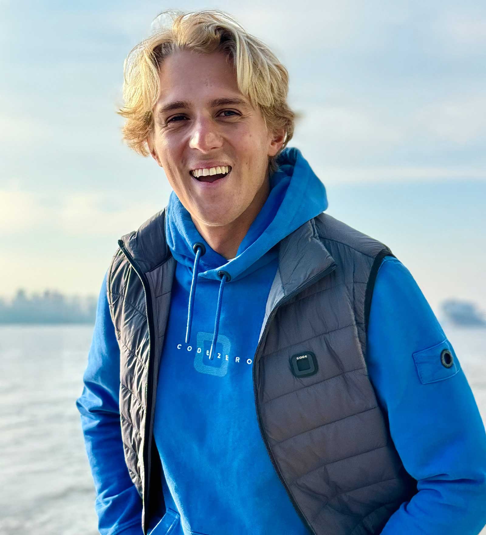 Felpa con cappuccio Blu da Uomo 