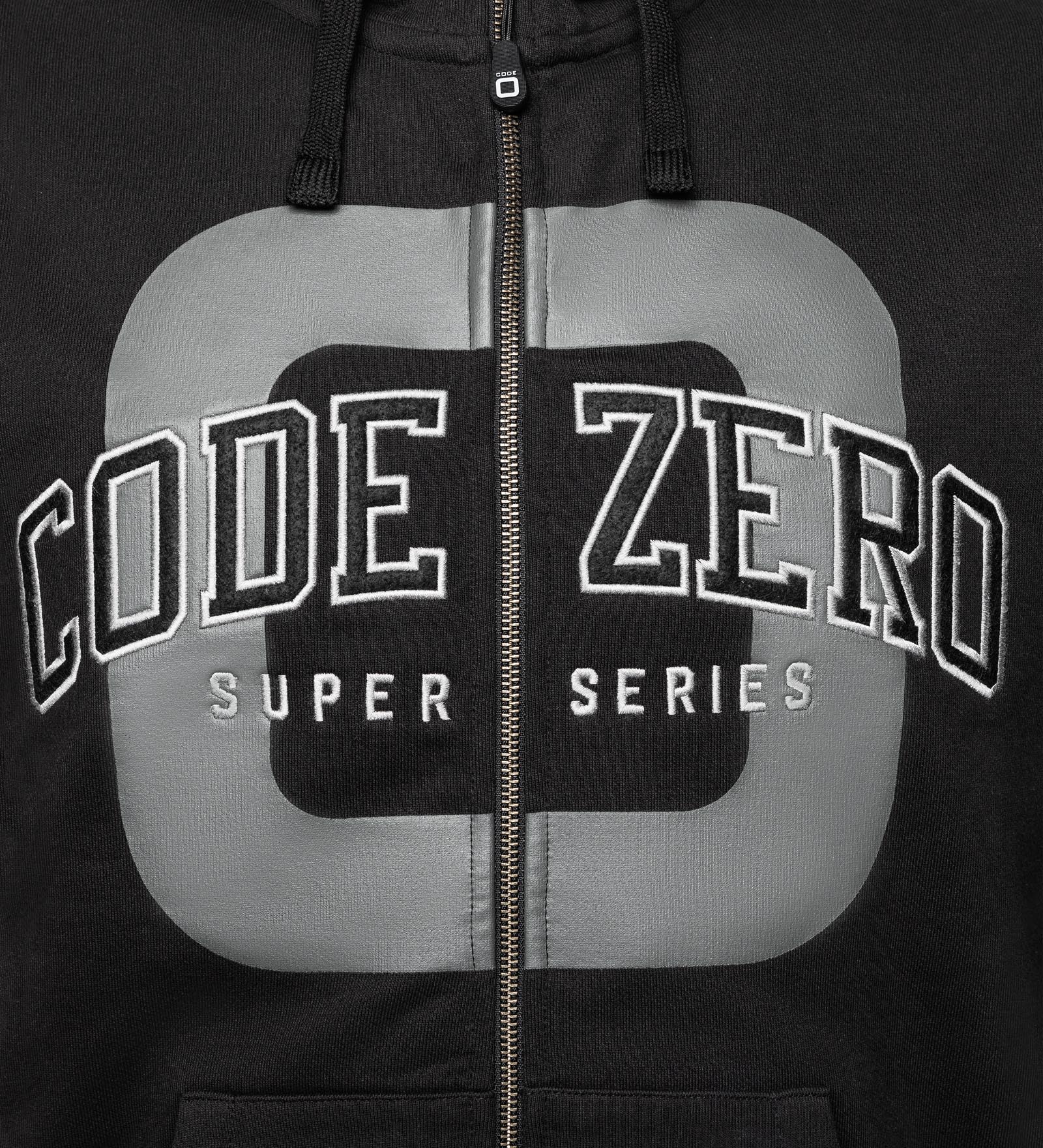 52 Super Series Zip-Up Hoodie Men University Black XL | CODE-ZERO