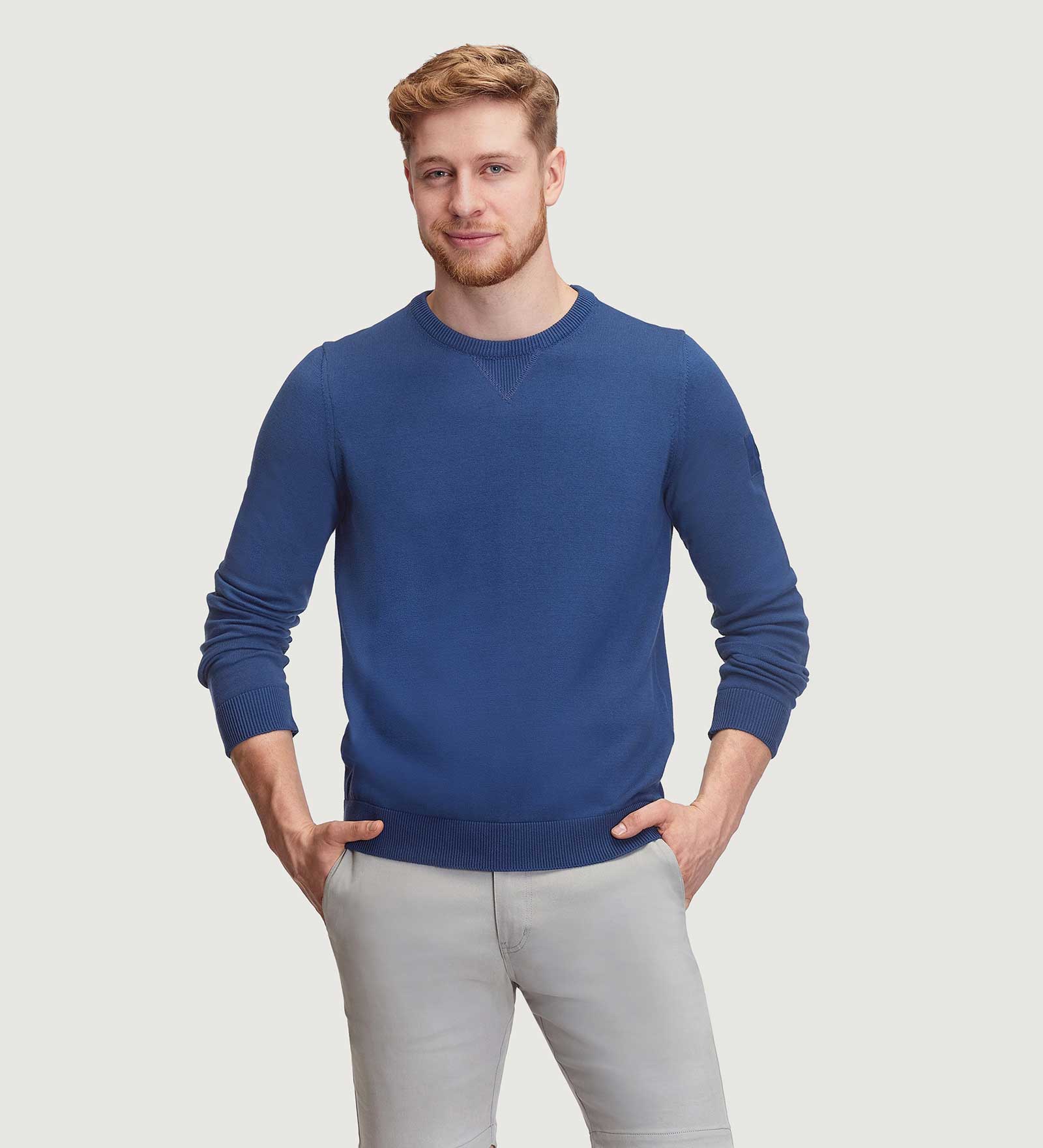 Crewneck Sweater Navy Blue for Men 