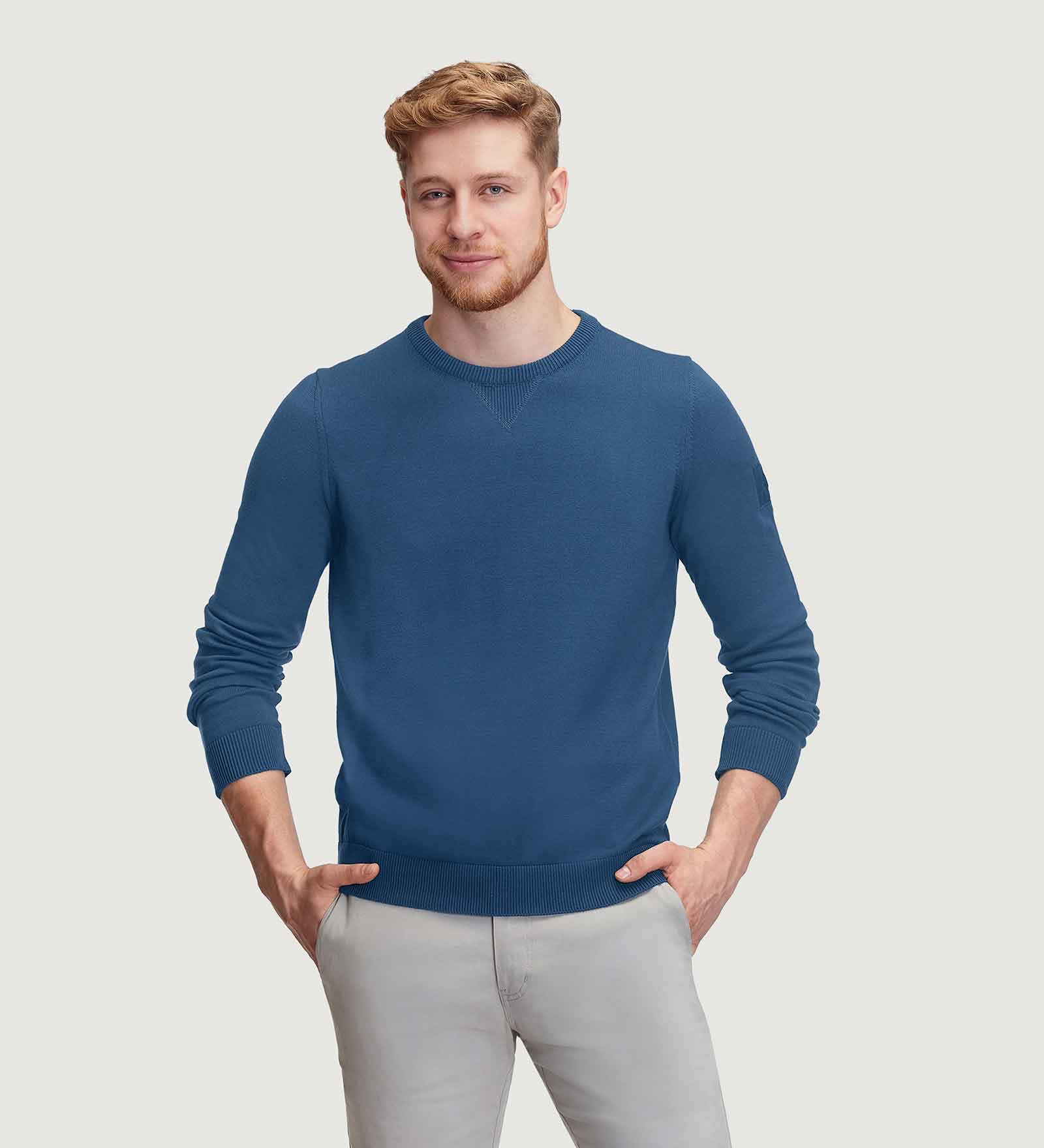 Crewneck Sweater Navy Blue for Men 