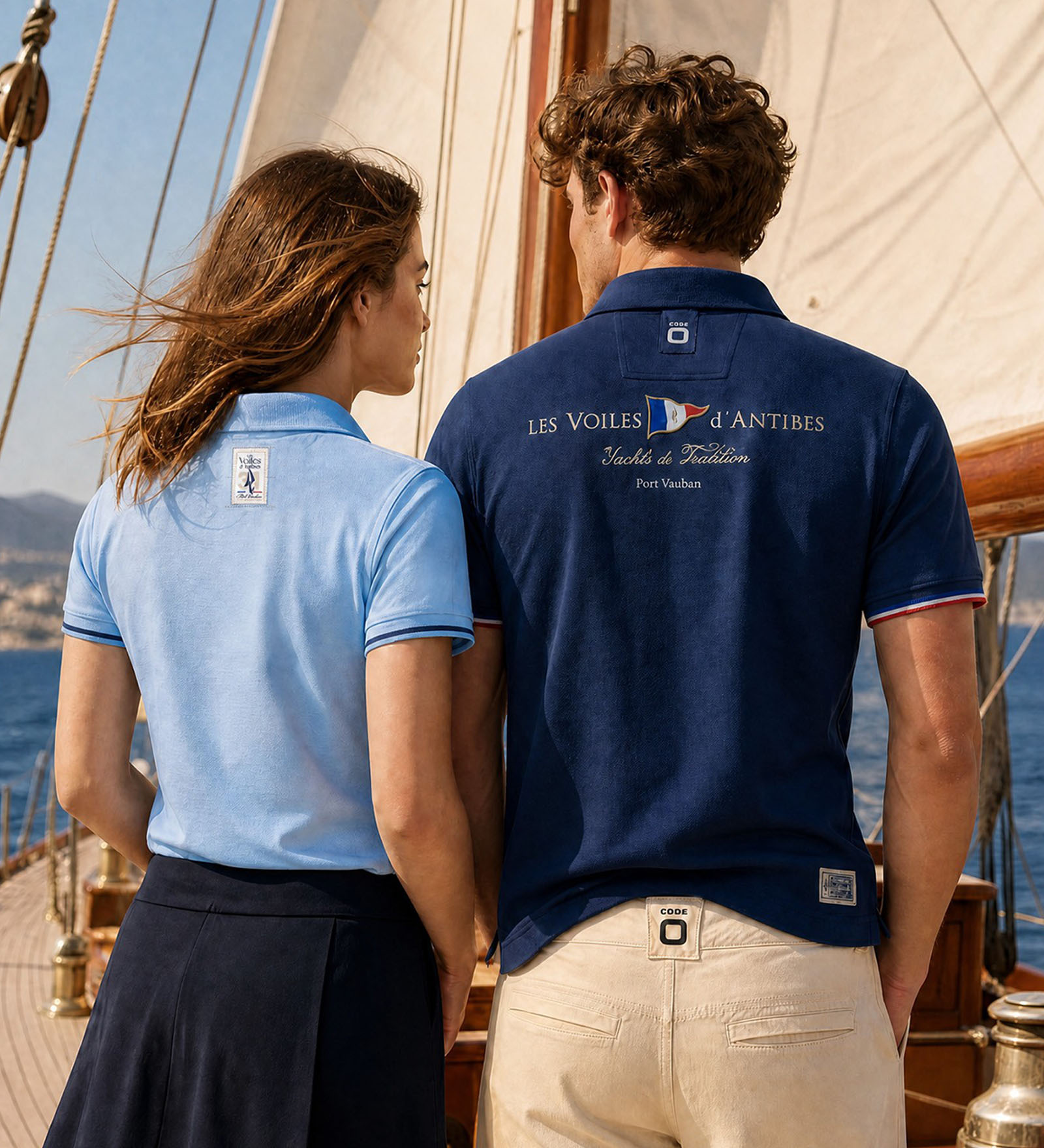 Polo en coton Marine pour Hommes