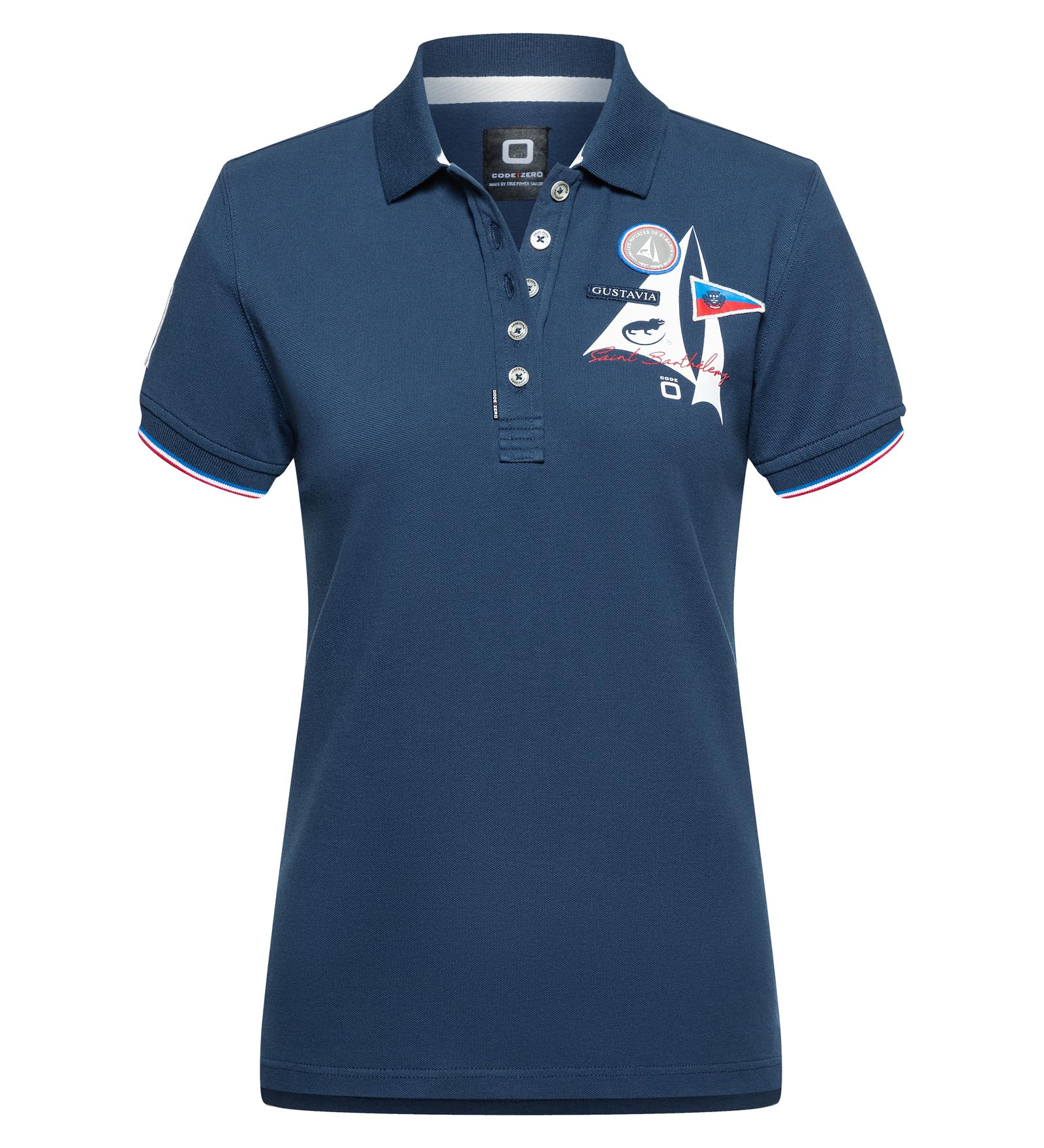 Polo in cotone elasticizzato Blu marino da Donna 