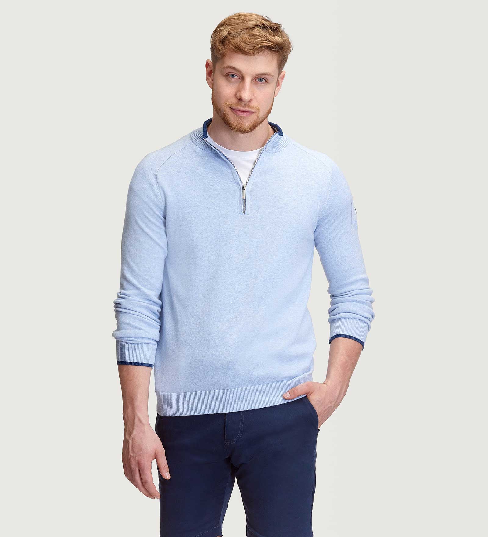 Half-Zip Sweater Blauw voor Heren 