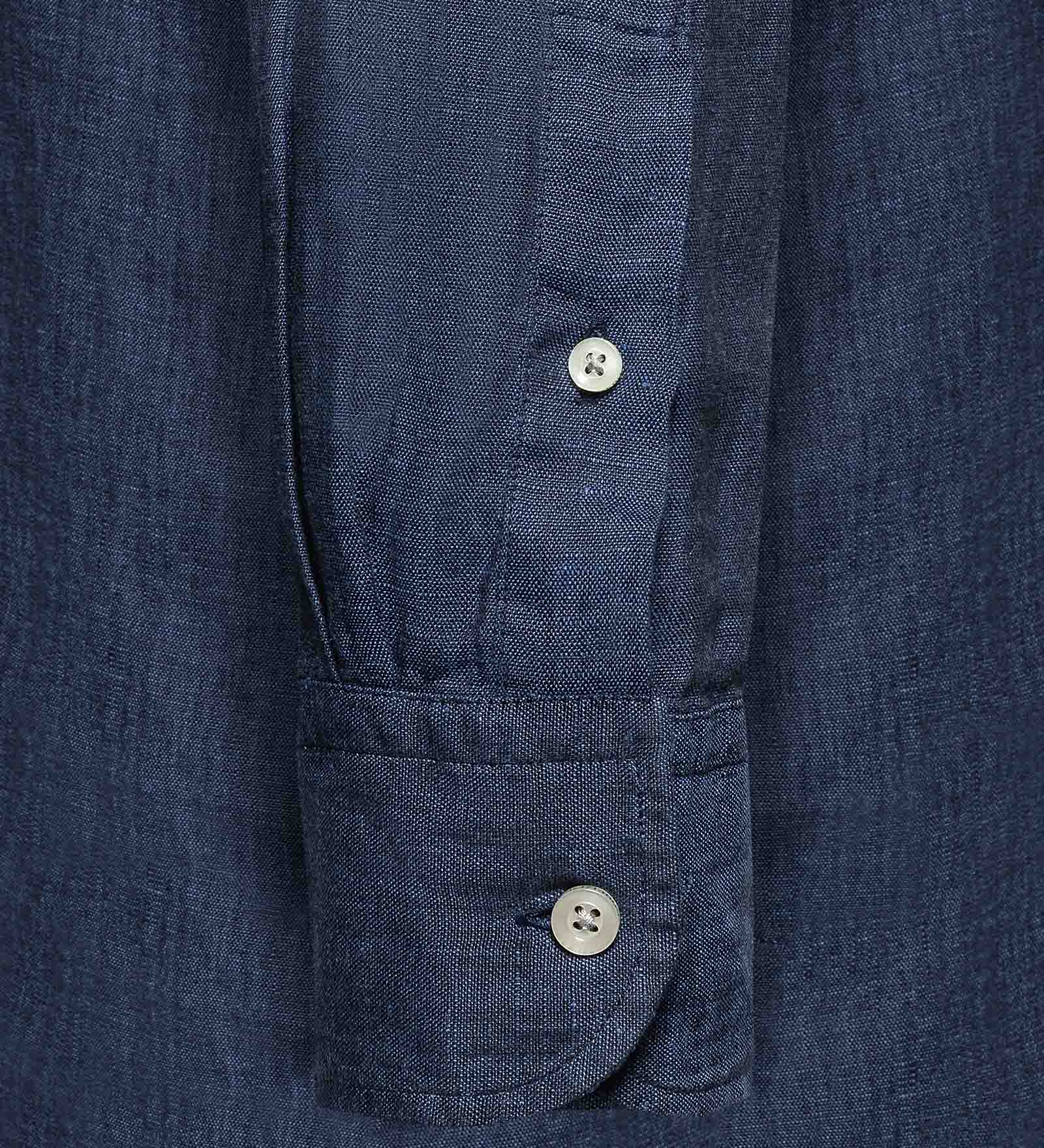 Linen Shirt Navy Blue for Men 